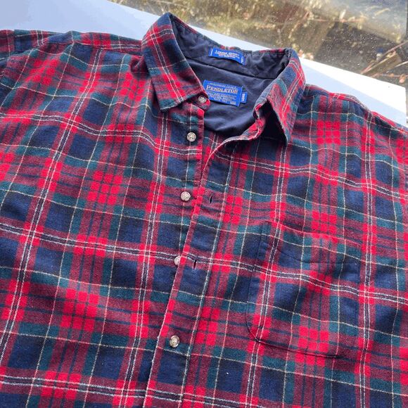 VTG 80s/90s Pendleton 100% Virgin Wool Plaid Shirt XL – Made in USA - Picture 5 of 9